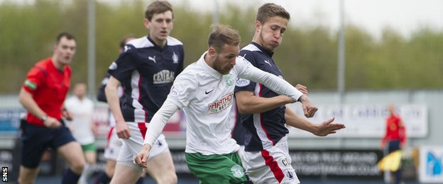 Martin Boyle scores for Hibernian against Falkirk