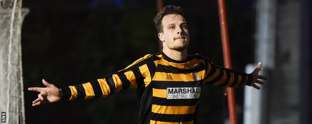 Kyle Benedictus celebrates at Glebe Park