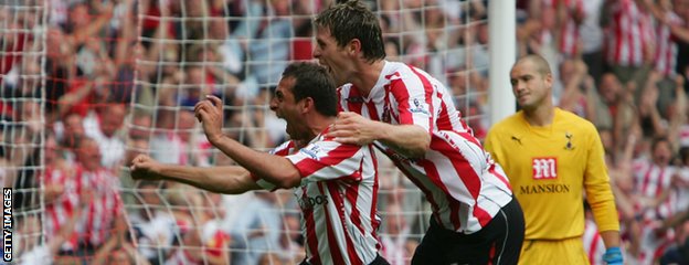 Michael Chopra celebrates his winner against Tottenham in 2007