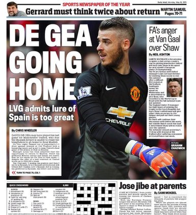 Monday's Daily Mail back page