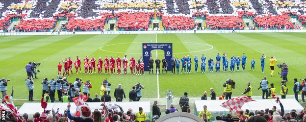 Aberdeen and Inverness players line up before last season's League Cup final