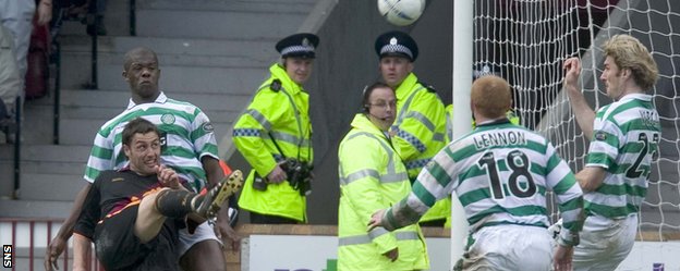 Scott McDonald scores against Celtic in 2005