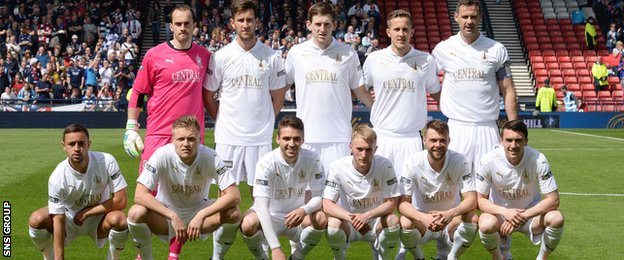 The Falkirk team line up ahead of kick off at Hampden Park