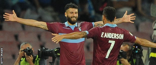 Antonio Candreva celebrates