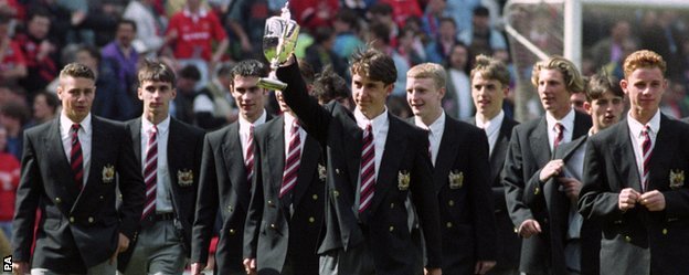 The Manchester United youth team 1992