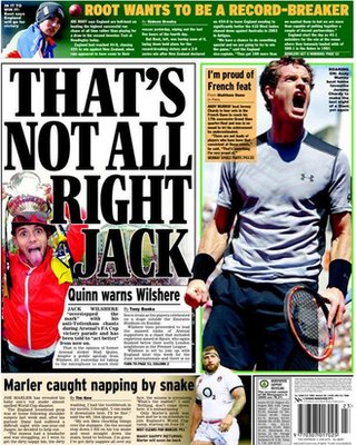 Tuesday's Daily Express back page