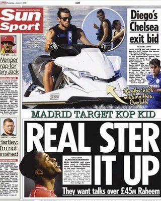 The back page of Tuesday's Sun