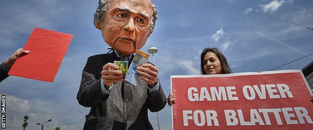 Protesters outside Fifa Congress 