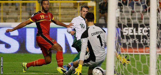 Aaron Ramsey scored Wales' equaliser away to Belgium in a World Cup qualifier in 2013