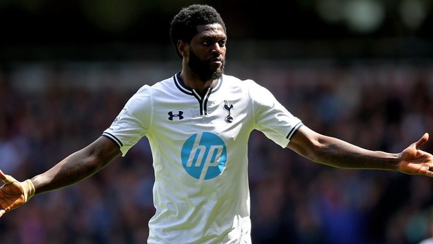 Adebayor not named in Spurs squads