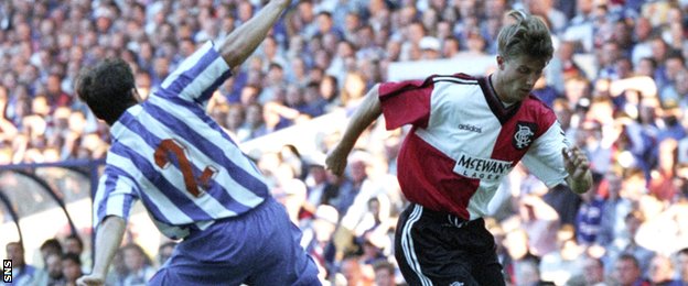 Brian Laudrup against Cyrpiot side Anorthosis Famagusta in the Champions League qualifiers