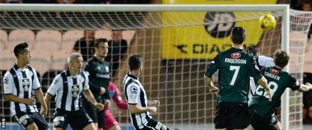 James Craigen curls in the opening goal for Raith Rovers