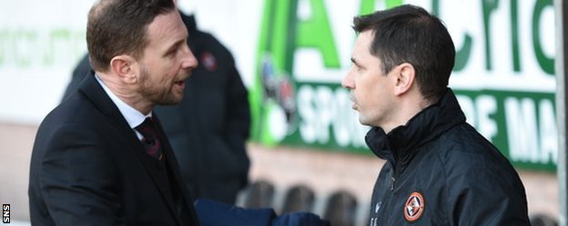 Former Motherwell manager Ian Baraclough and former Dundee United boss Jackie McNamara