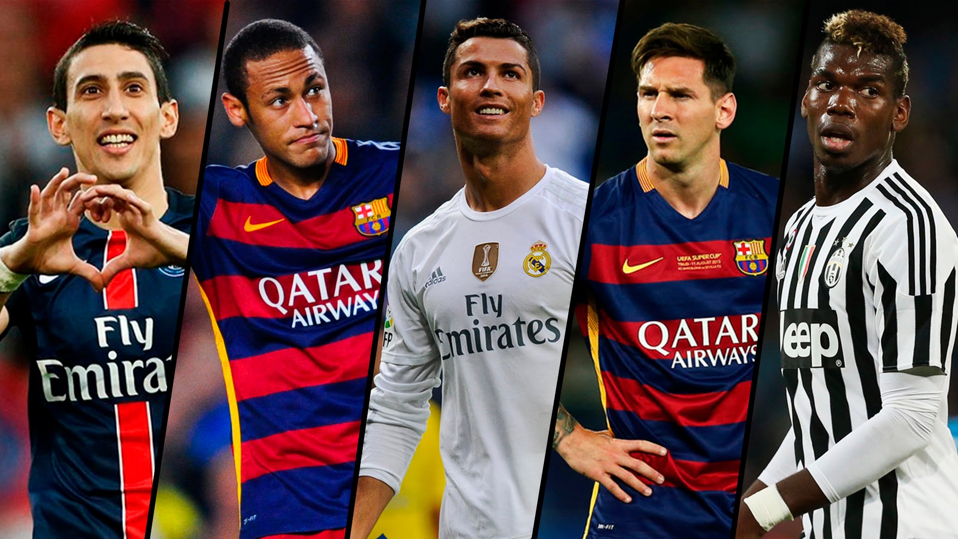 Top 5 giocatori più abili Ronaldo Messi 2015/16 ● ● ● ● ● Pogba Neymar Di Maria combinazione di capacità