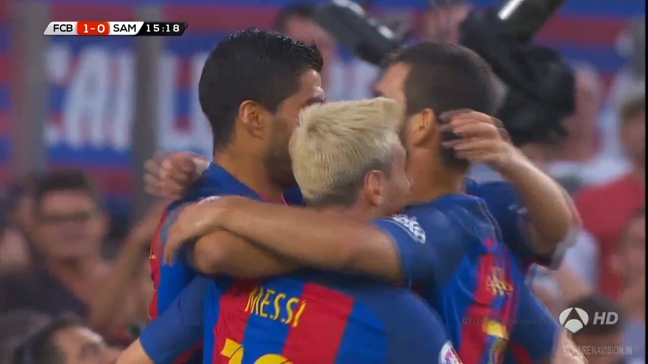 Barcellona vs Sampdoria 1-0 ● Luis Suarez obiettivo di Barcellona vs Sampdoria 1-0