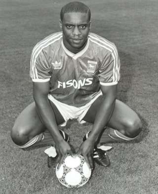 Dalian Atkinson in his Ipswich Town kit