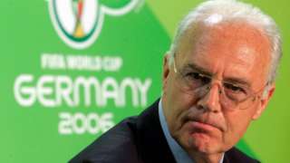 Franz Beckenbauer, then President of the German Organization Committee of the soccer World Cup briefs the media during a news conference at the Olympic Stadium in Berlin - June 2006